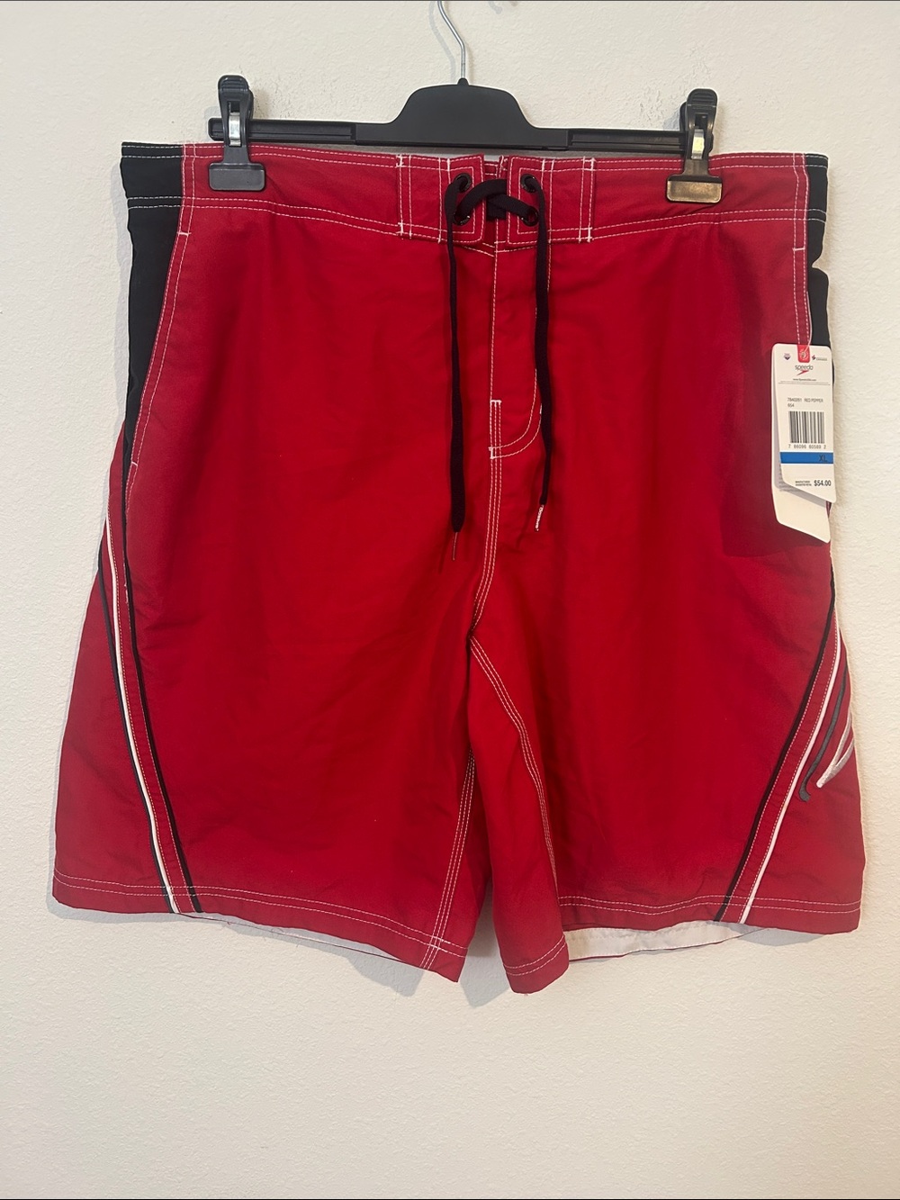 Speedo Red and Black Men's Board Shorts